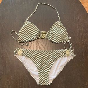 Olive Chevron Bikini
